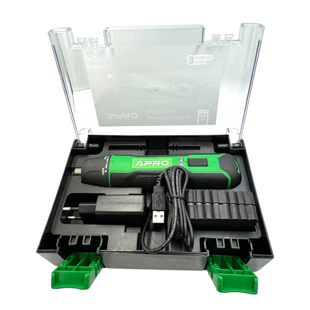 Викрутки акумуляторні APRO Викрутка акумуляторна Li-Ion 3,6V, 6Нм 895612