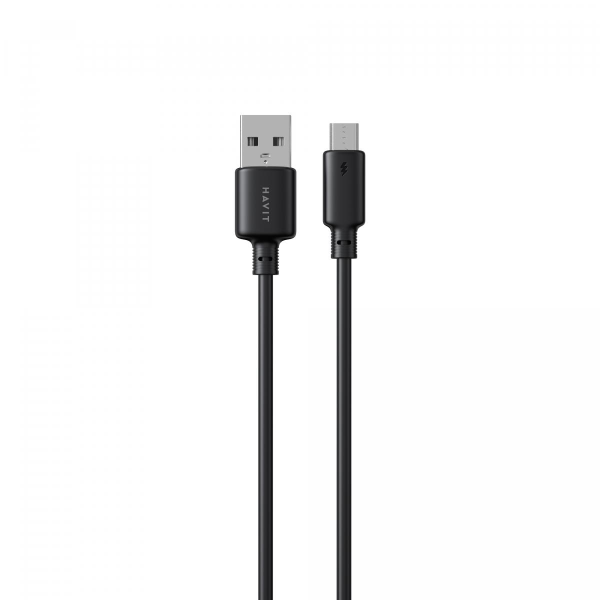 Кабелі та адаптери HAVIT HV-CB300C Кабель USB - Micro USB 3A 1м Black 28572