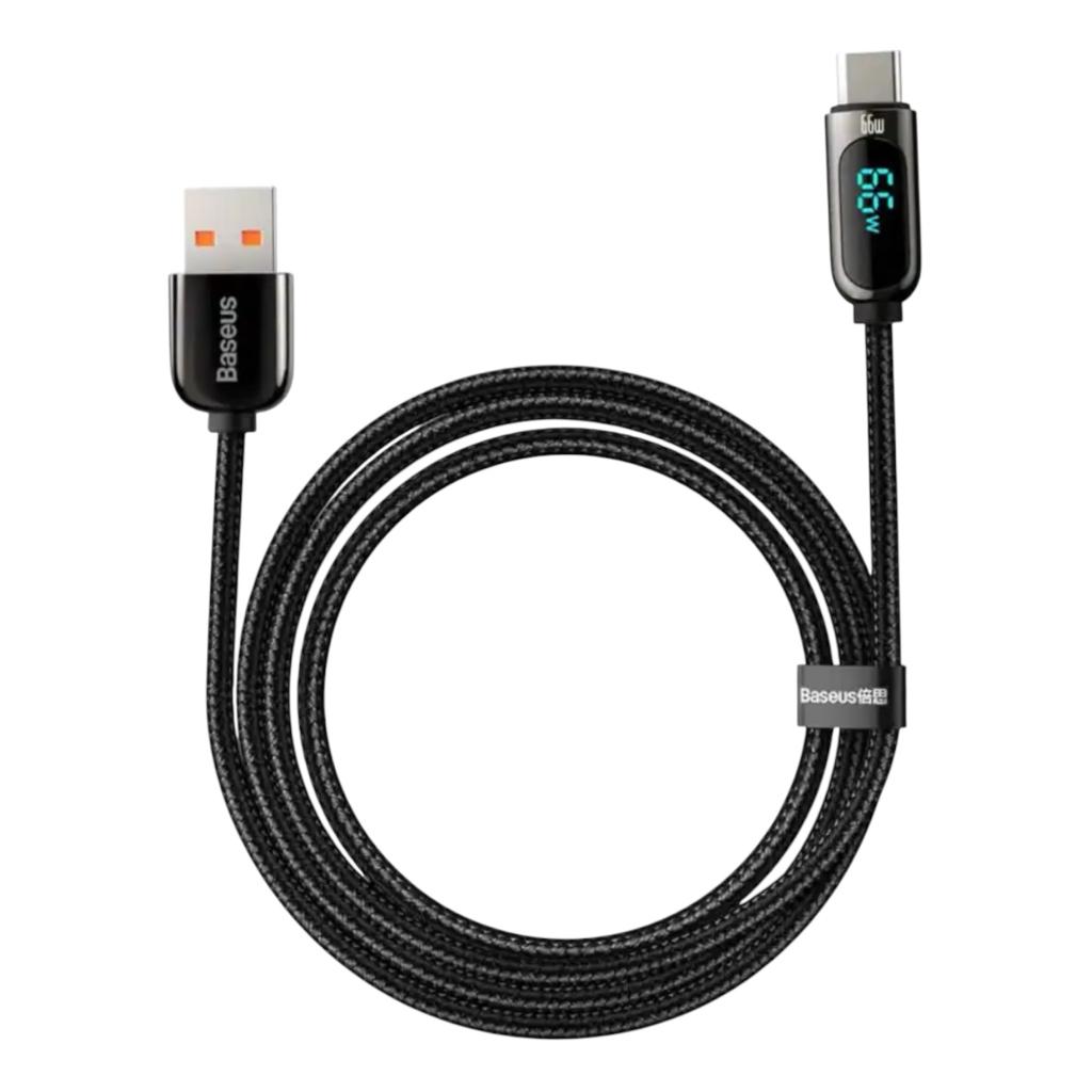 Кабелі та адаптери Baseus Кабель Display Series Fast Charging Data Cable USB to Type-C 66W 1,0m. Black CASX020001