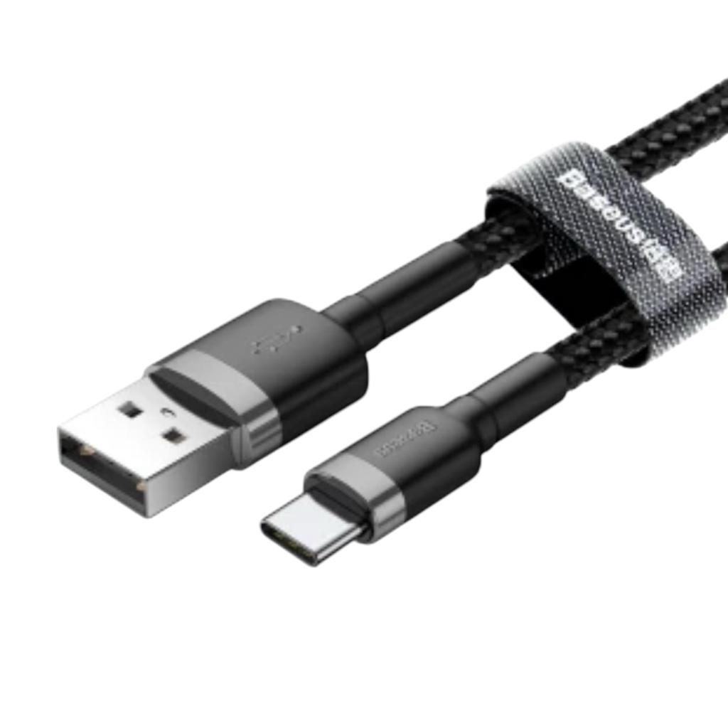 Кабели и адаптеры Baseus Кабель Cafule Series Fast Charging Data Cable USB для Type-C 3A 1,0m. Black-grey CATKLF-BG1