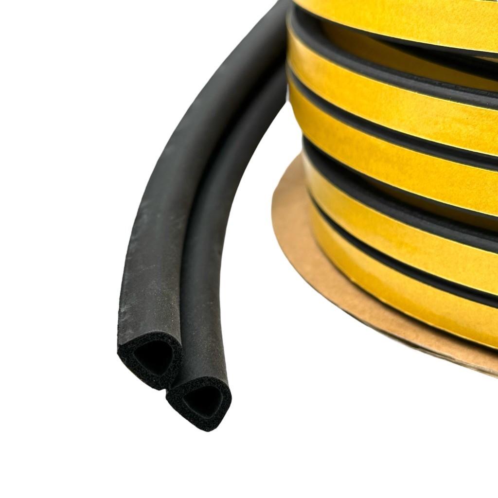 Ущільнювачі гумові TECHNICS Rubber Ущільнювач гумовий самоклеючий D 9*6мм. ЧОРНИЙ (бухта/2*50м.) 10-773