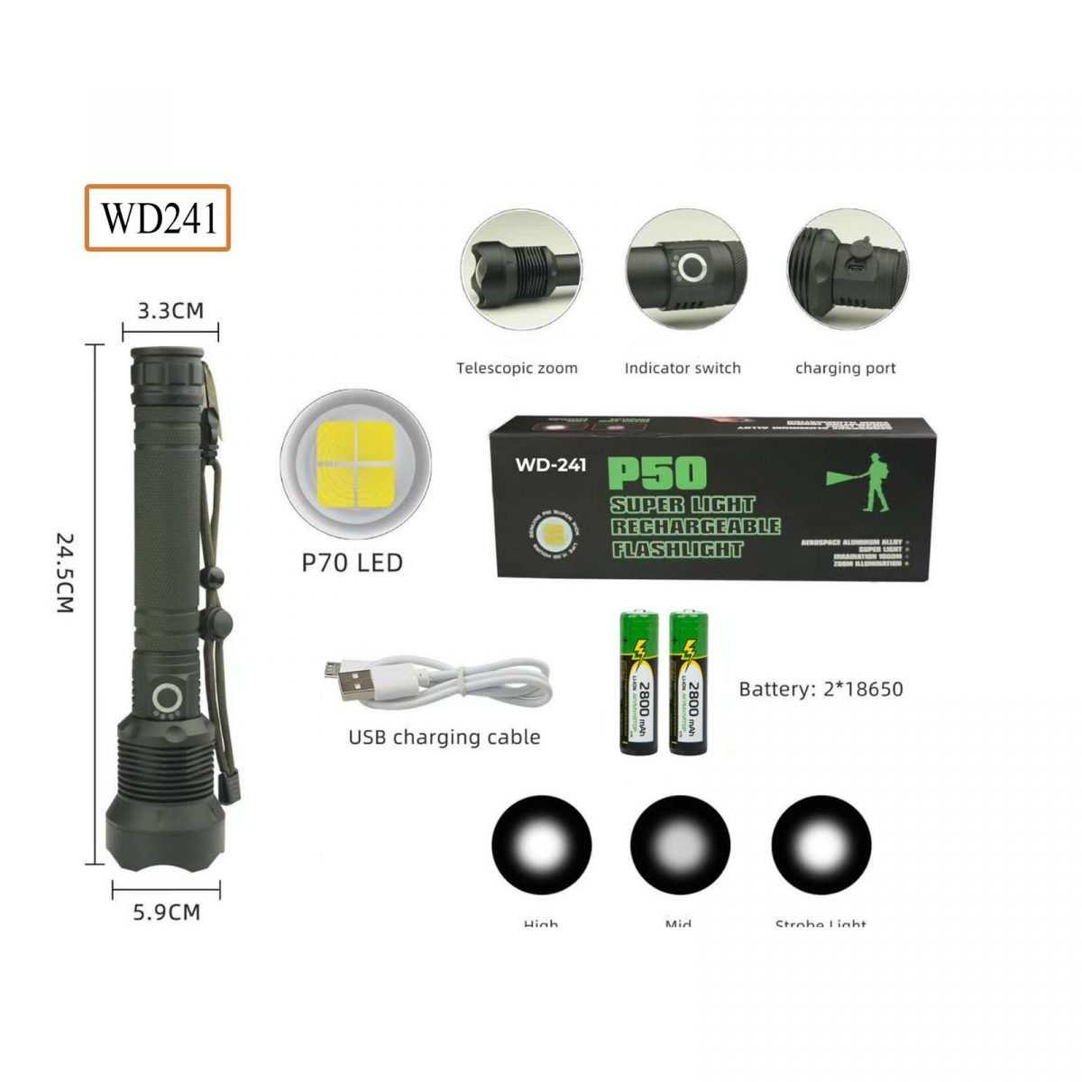 Фонари ручные POLICE Фонарь ручной WD-241