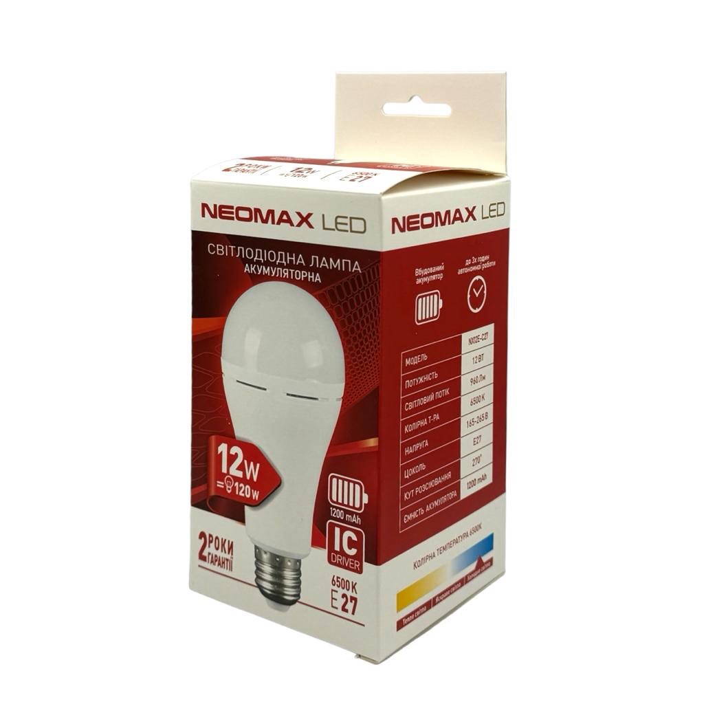 LED-Лампи NEOMAX LED-Лампа акумуляторна 12W E27 6500K 1200mA A80 NX12E-C27