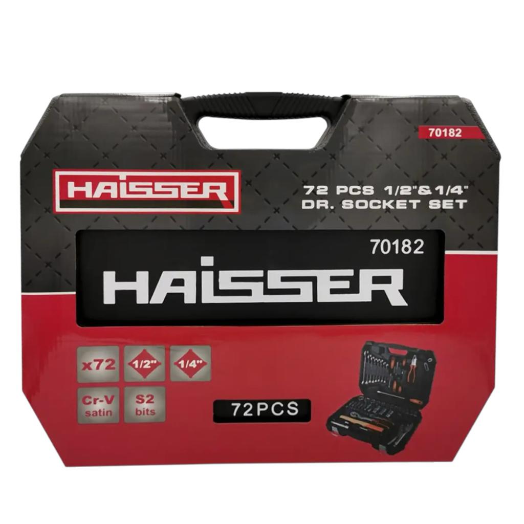 Наборы инструментов Haisser Набір інструментів професійний 1/2 & 1/4 72од. Cr-V 70182