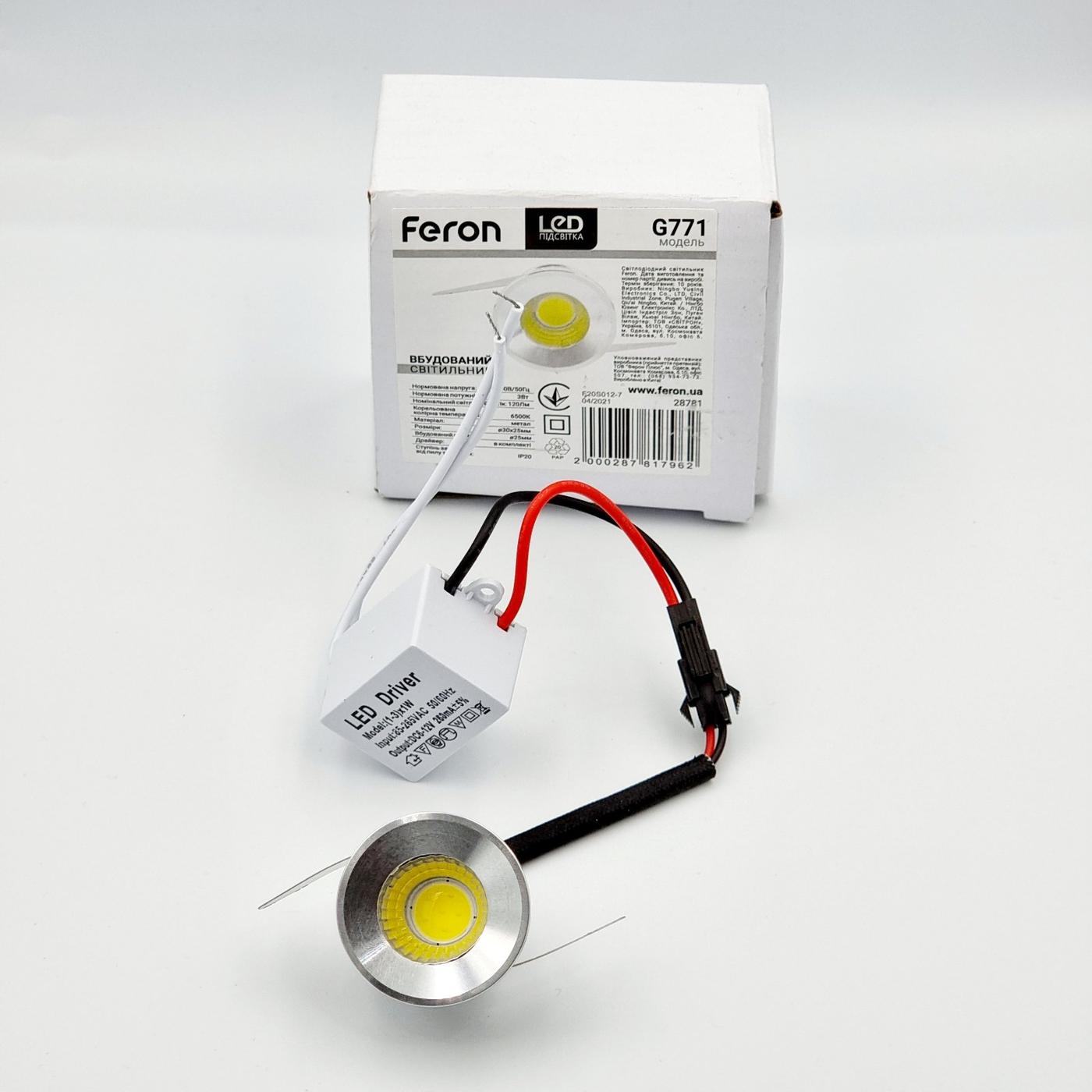LED-Светильники (встраеваемые) Feron LED-Светильник (серебро) 3W 6500K G771