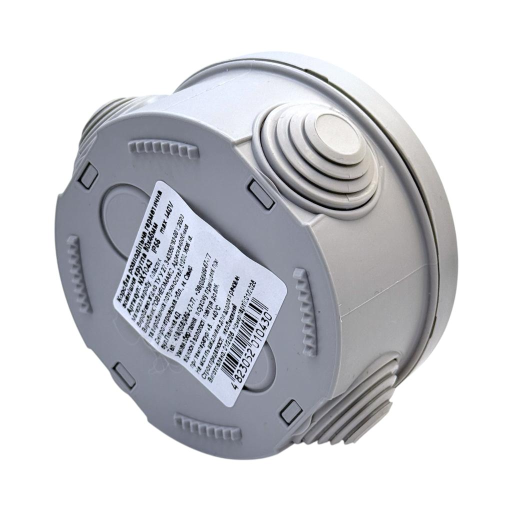 Розподільчі коробки NEOMAX Розподільна коробка зовнішня IP55 80*45мм. СІРА (без клем) NX1043