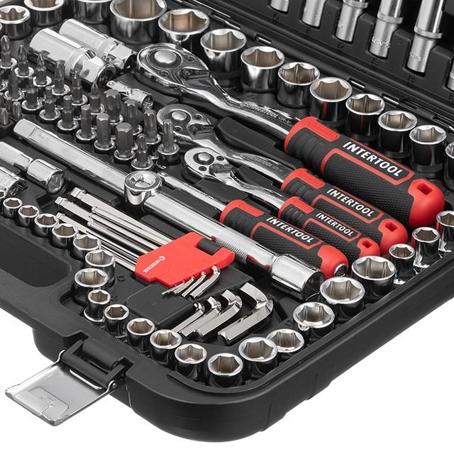 Наборы инструментов INTERTOOL Набор инструментов 1/2 & 3/8 & 1/4, 156ед., Cr-V STORM ET-8156
