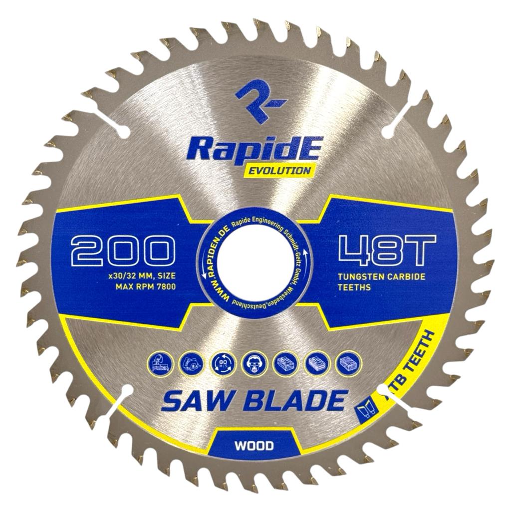 Диски по дереву RAPIDE Basic Series Диск пильний по дереву Ø200*30/32мм. (48зуб.) RAHФ-00001413