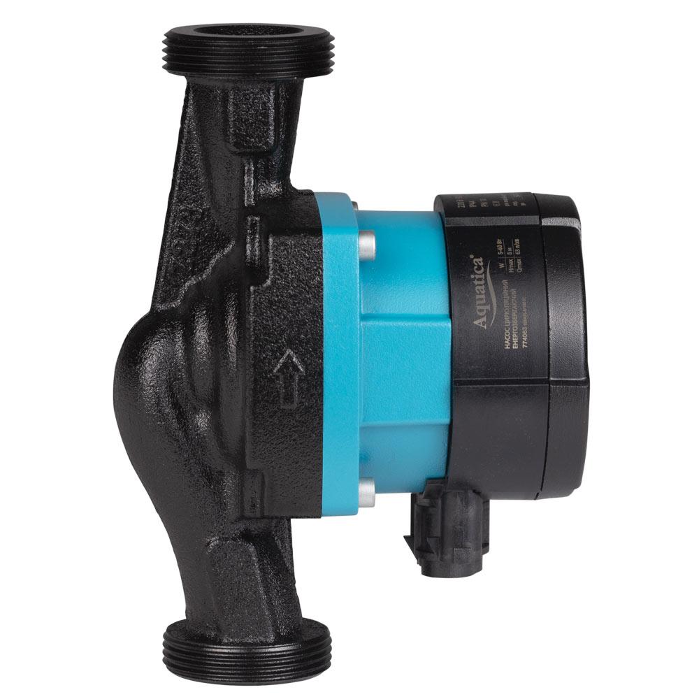 ЦИРКУЛЯЦІЙНІ НАСОСИ AQUATICA GPA25-8/180 III Насос циркуляційний енергозберігаючий 5-60Вт Hmax 8м Qmax 63л/хв Ø1½ 180мм + гайки Ø1 774063