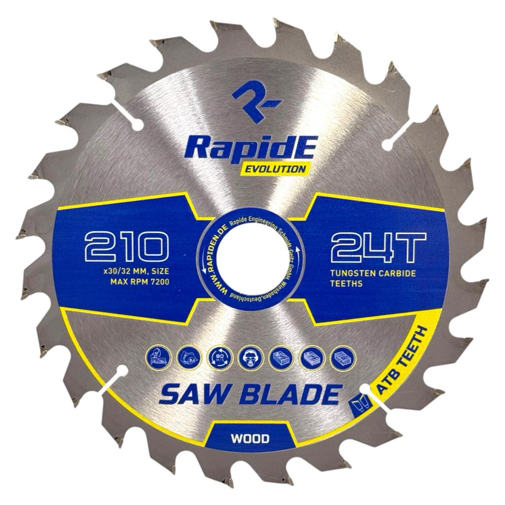 Диски по дереву RAPIDE Basic Series Диск пильний по дереву Ø210*30/32мм. (24зуб.) RAHФ-00003212
