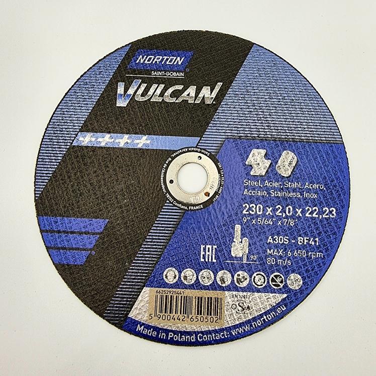 Диски відрізні по металу NORTON VULCAN Диск відрізний по металу 230*2*22,2 70V106