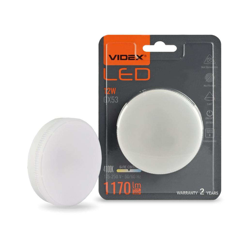 LED-Лампи VIDEX LED-Лампа GX53 12W 4100K 1170Lm VL-GX53-12534
