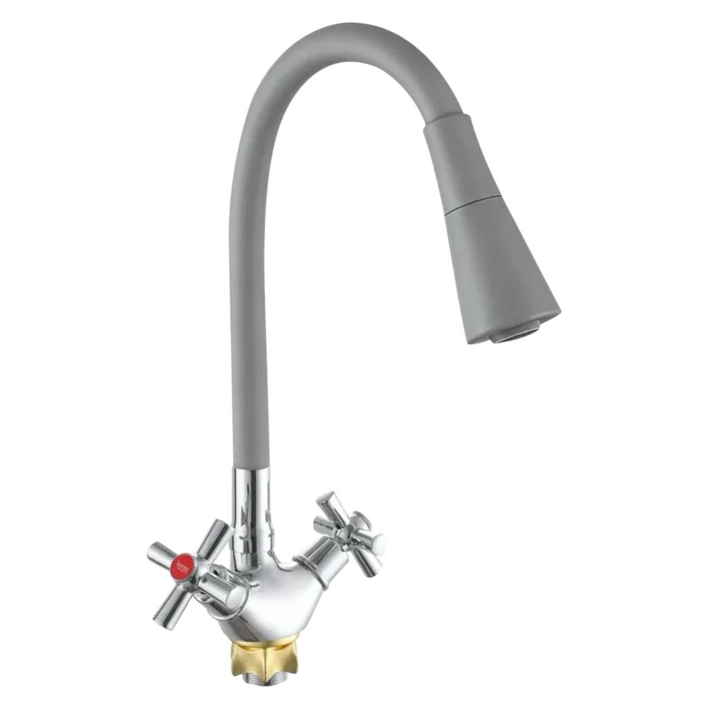 Смесители для кухни ZERIX TLT 722 Reflector Gray Змішувач для кухні з силіконовим виливом  СІРИЙ (ZX5990)