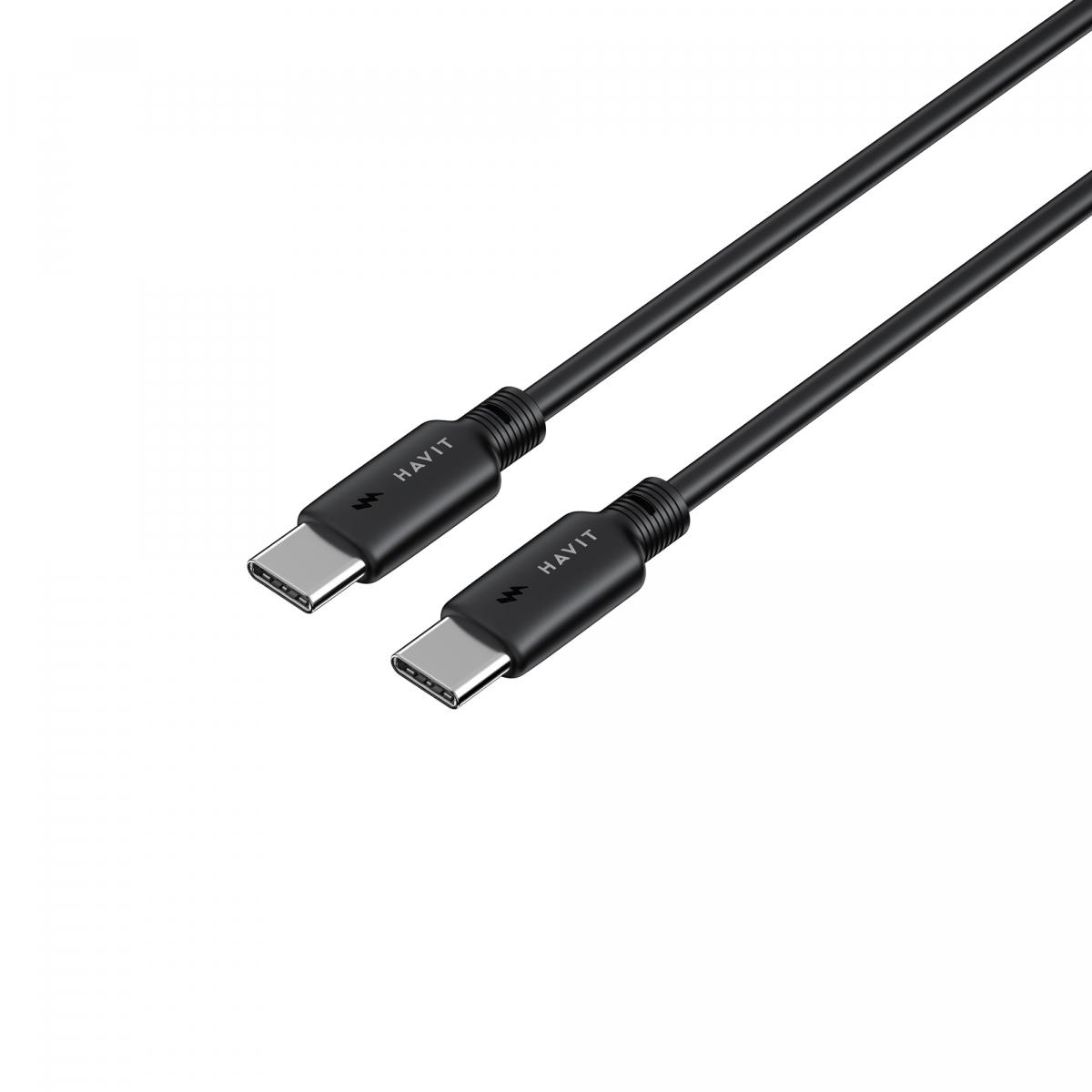 Кабелі та адаптери HAVIT HV-CB303C Кабель Type-C - Type-C PD60W 3A 1м Black 28575