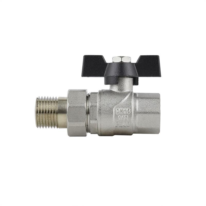 Краны серии Black Raftec BLACK Кран прямой шаровой с американкой DN25(1) чм DRBS3