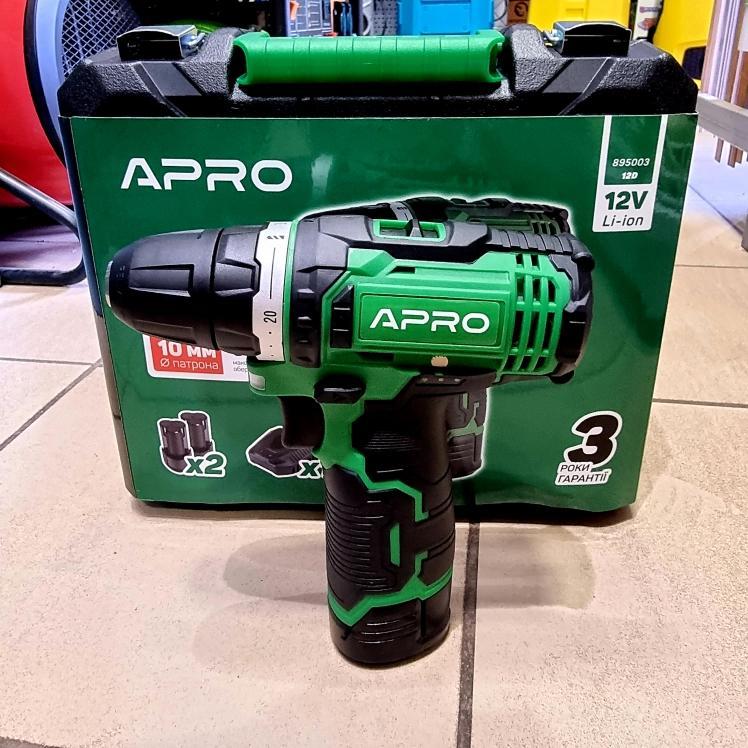 Шуруповёрты аккумуляторные APRO Шуруповерт аккумулятор. 12V 12D (АКБ 2*1,5Ah и ЗУ, кейс) 895003