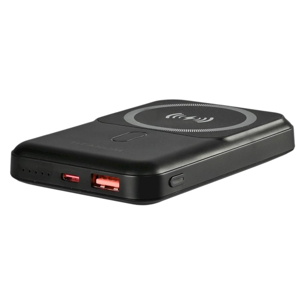 Повербанки (POWER BANK) TITANUM TPB-MA02-B Power bank 10000mAh PD20W 22.5W Black (с беспроводной зарядкой)