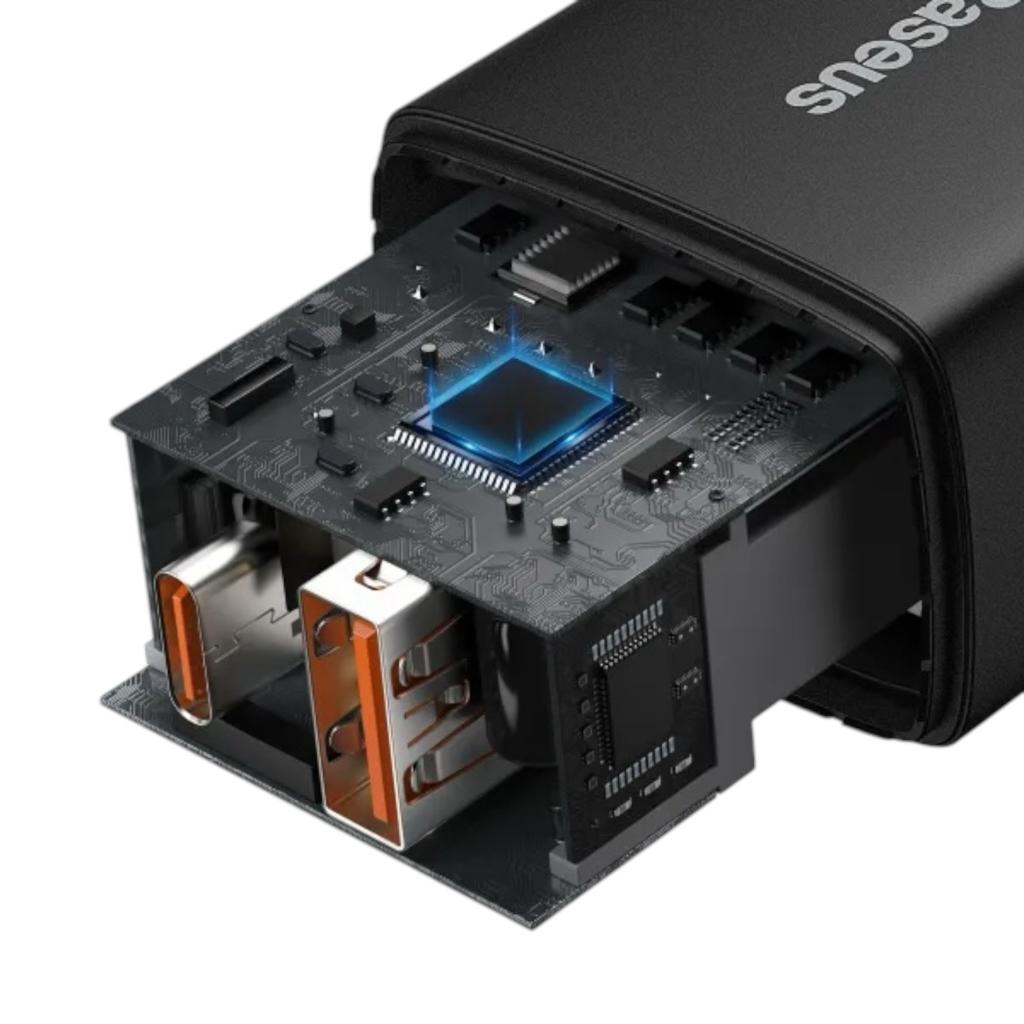 Зарядні пристрої для телефонів Baseus Зарядний пристрій Compact Quik Charger U+C 20W EU Black CCXJ-B01