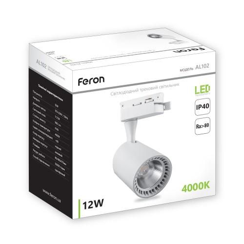 Трековые светильники Feron Трековый светильник (белый) 12W 4000K AL102