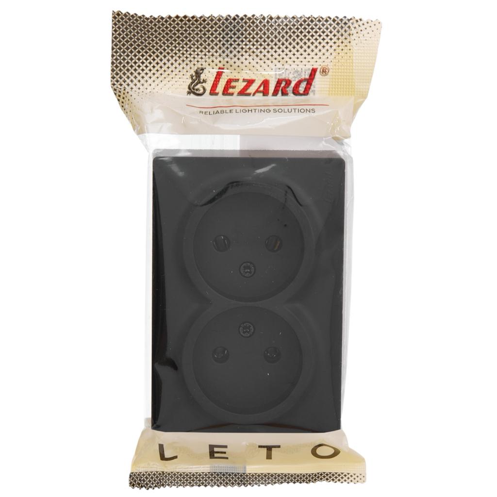LETO (антрацит) Lezard LETO Розетка наружная 2-я б/з (антрацит) 752-4200-128B