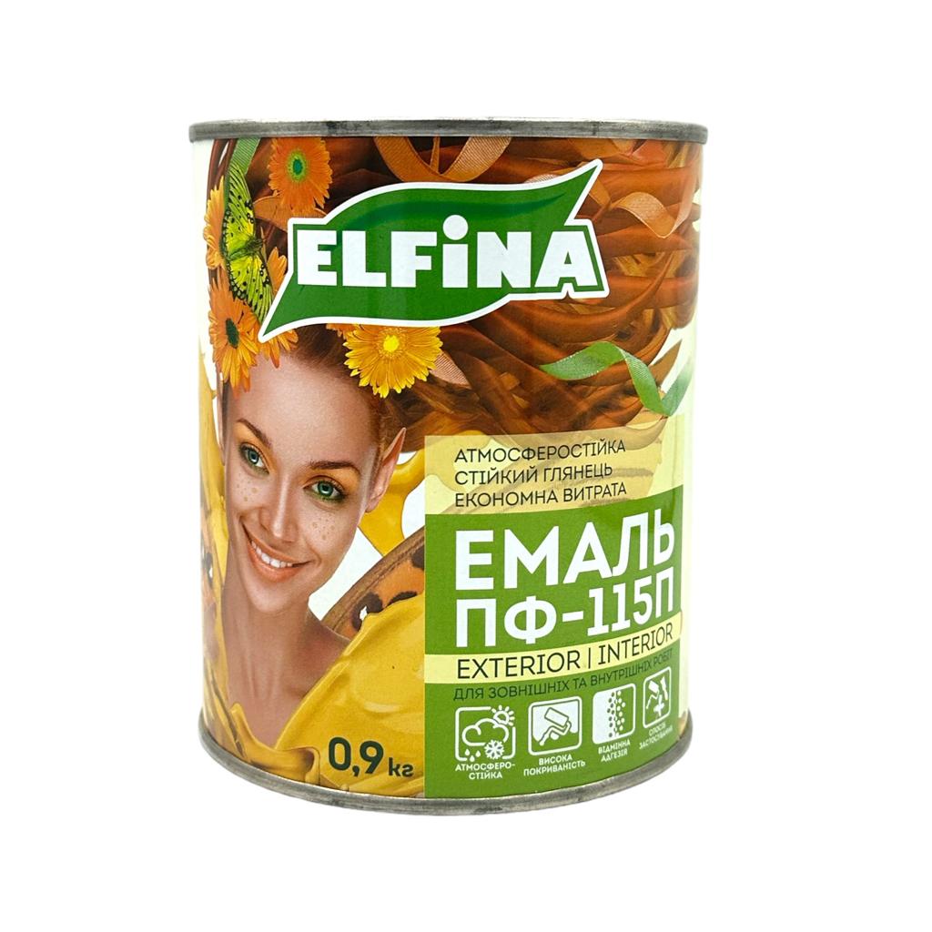 Емаль ПФ-115 ELFINA Емаль алкідна ПФ-115  0,9кг. (ТЕМНО-ЗЕЛЕНА)