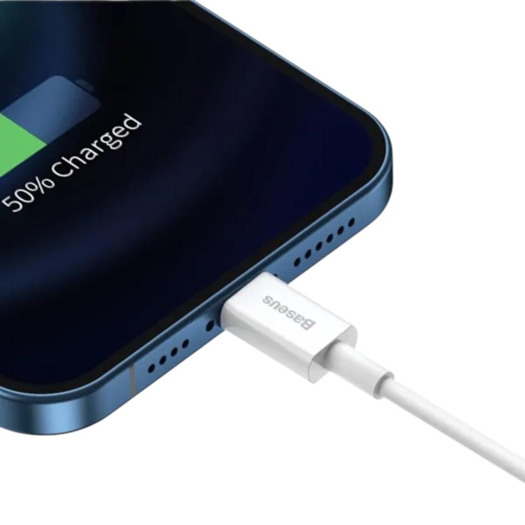 Кабелі та адаптери Baseus Кабель Superior Series Fast Charging Data Cable USB to iP 2.4A 0,25m. White CALYS-02
