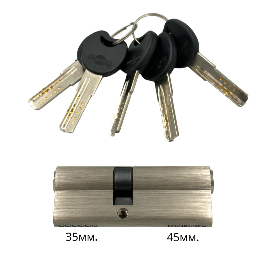Цилиндры IMPERIAL Цилиндр ключ-ключ 35*45 (никель) ZC 80 35/45 SN