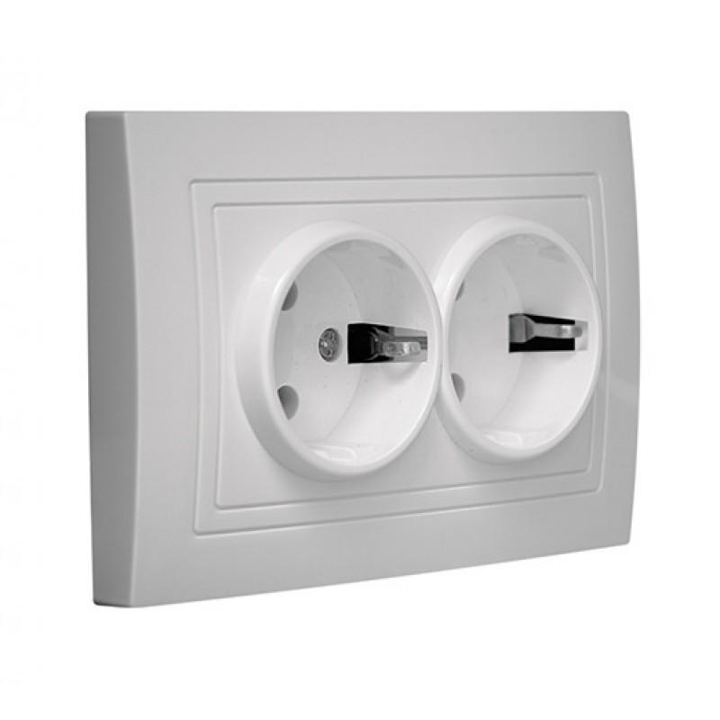ELEGANT MARSHEL ELEGANT Розетка внутр. 2-я с/з (белая) RS16-380