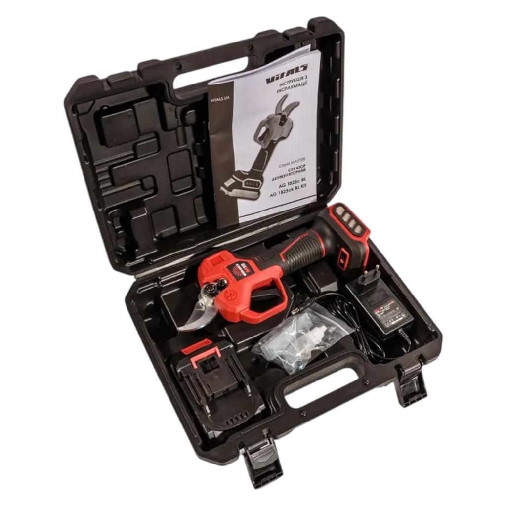 Секатори акумуляторні VITALS Master AG 1825ck BL Kit М18 Секатор акумуляторний безщітковий (з АКБ 1*2Ah та ЗП + кейс)