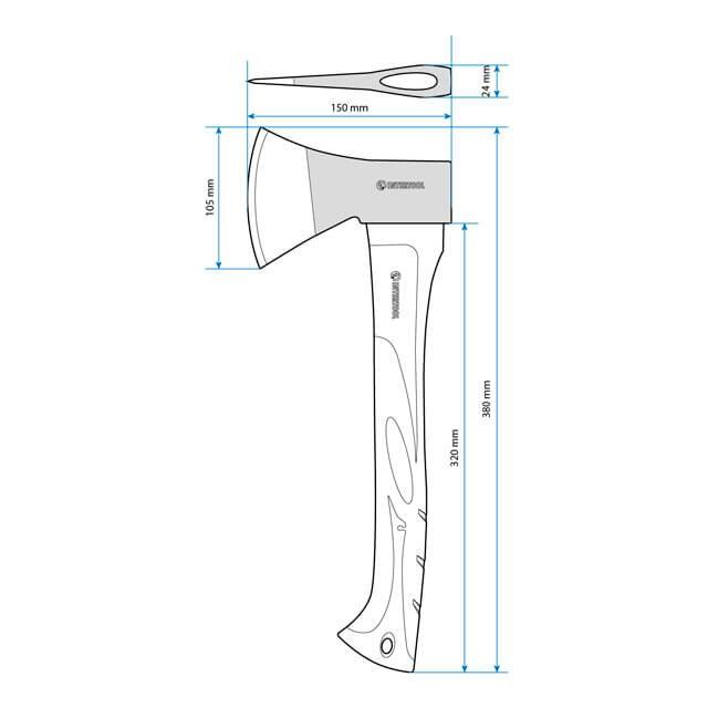 Топоры, колуны INTERTOOL Топор 600г., ручка из фибергласса HT-0261