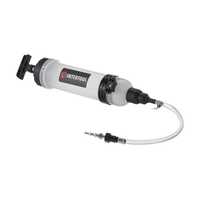 Шприцы для смазки и залива масла INTERTOOL Шприц для технічних рідин 1.5л, з комплектом насадок AT-3073