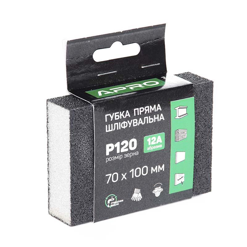 Губки шлифовальные APRO Губка шліфувальна чотирьохстороння пряма P120 828094