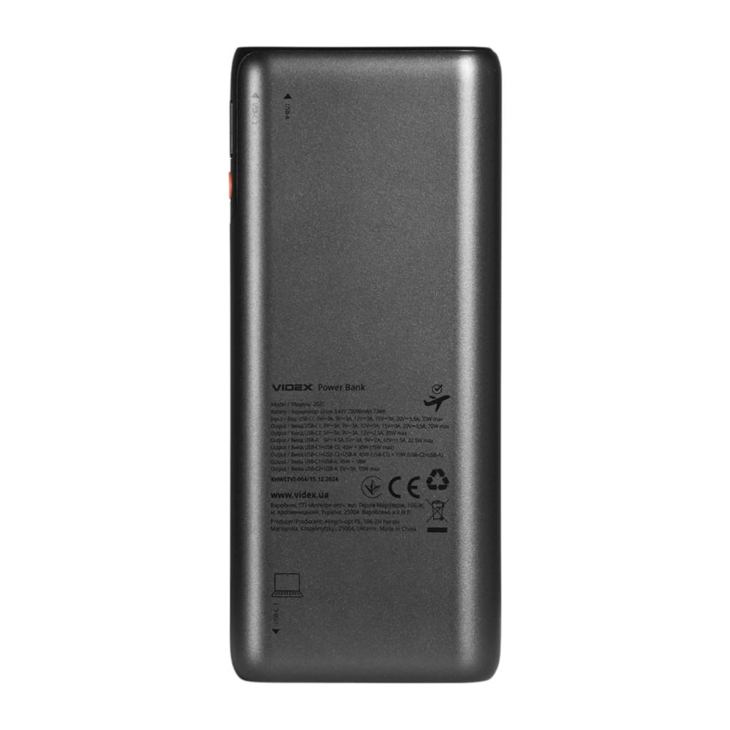 Повербанки (POWER BANK) VIDEX VPB-202C-G Power bank 20000mAh PD70W 75W Black