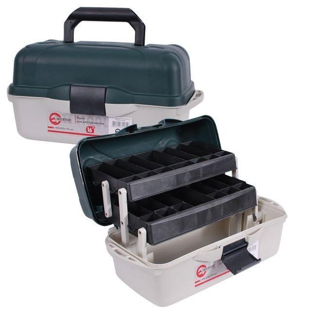 Ящики под инструмент INTERTOOL Ящик для инструментов, 16 400x205x190 мм BX-6116