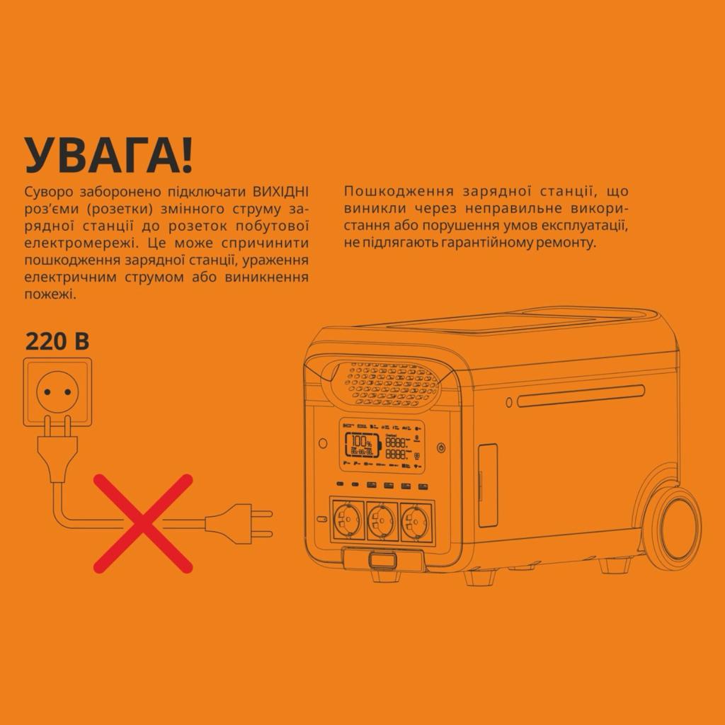 Портативні зарядні станції VIDEX OASIS 3000W Портативна зарядна станція 220В 3000Вт. (2560Вт-год) VPS-SG1-3KW