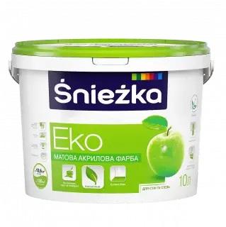 Краска водоэмульсионная акриловая  SNIEZKA ECO Краска акриловая для стен и потолков 14кг.