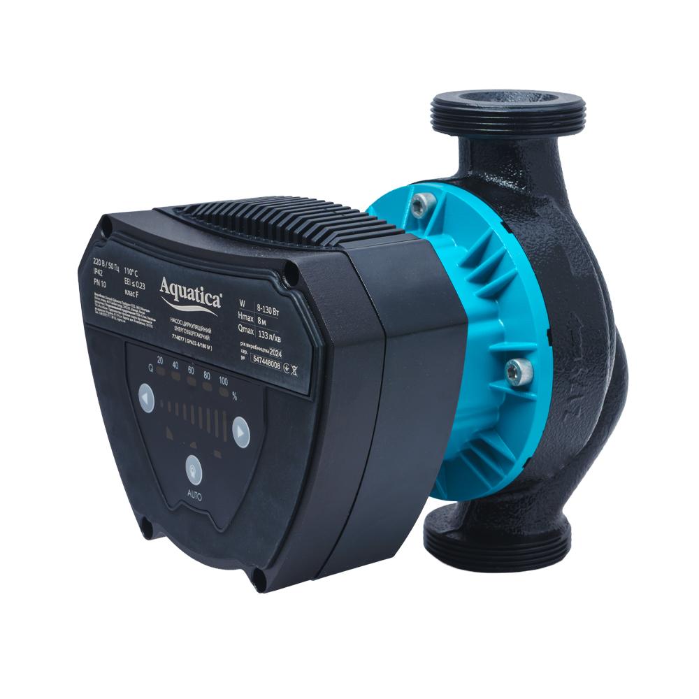 ЦИРКУЛЯЦІЙНІ НАСОСИ AQUATICA GPA32-8/180 IV Насос циркуляційний енергозберігаючий 8-130Вт Hmax 8м Qmax 133л/хв Ø2 180мм + гайки Ø1¼ 774077