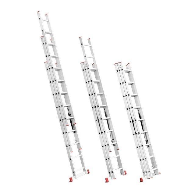 Лестницы трёхсекционные INTERTOOL Лестница универс. раскладная 3*8 ступ. 5,09м. LT-0308