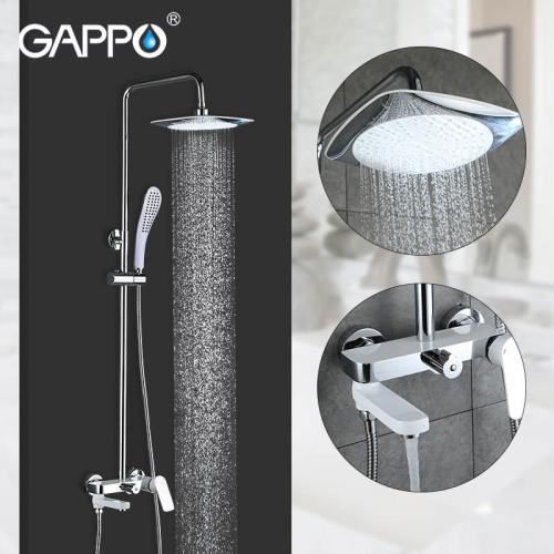 Душевые системы GAPPO G2448 (NOAR) душ. система лат.корпус 3х функ. Ø35 (белый\хром)