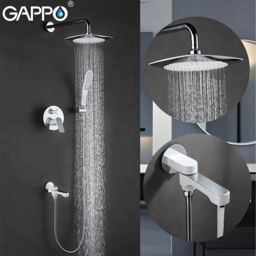 Смесители для душа GAPPO G7148-8 (NOAR) ванна встроенный 3х функц. Ø35 (белый\хром)