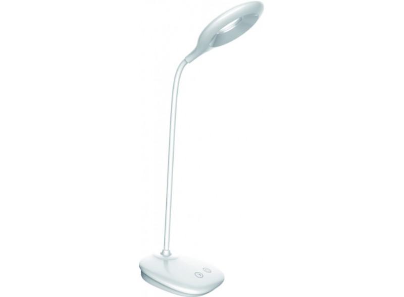 Настільні LED-лампи LUXEL Настільна LED-лампа акум. 6W 4000K 390Lm 1200 мАг. з нічником + USB  (БІЛА) TL-04W