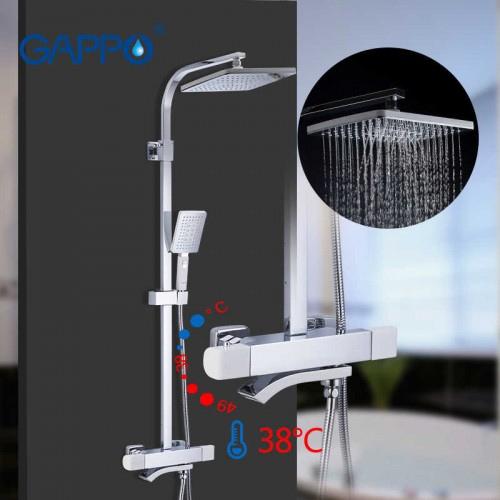 Душевые системы GAPPO G2407-50 (JACOB) Душевая система  с термостатом 3х функ.  (белый\хром)