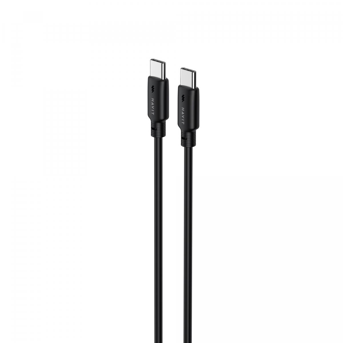 Кабелі та адаптери HAVIT HV-CB303C Кабель Type-C - Type-C PD60W 3A 1м Black 28575