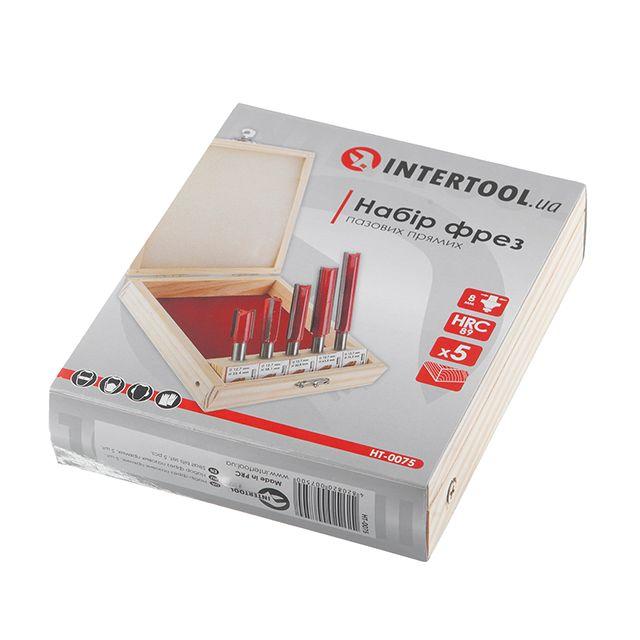 Набори фрез по дереву INTERTOOL Набір фрез пазових прямих, 5 шт. HT-0075
