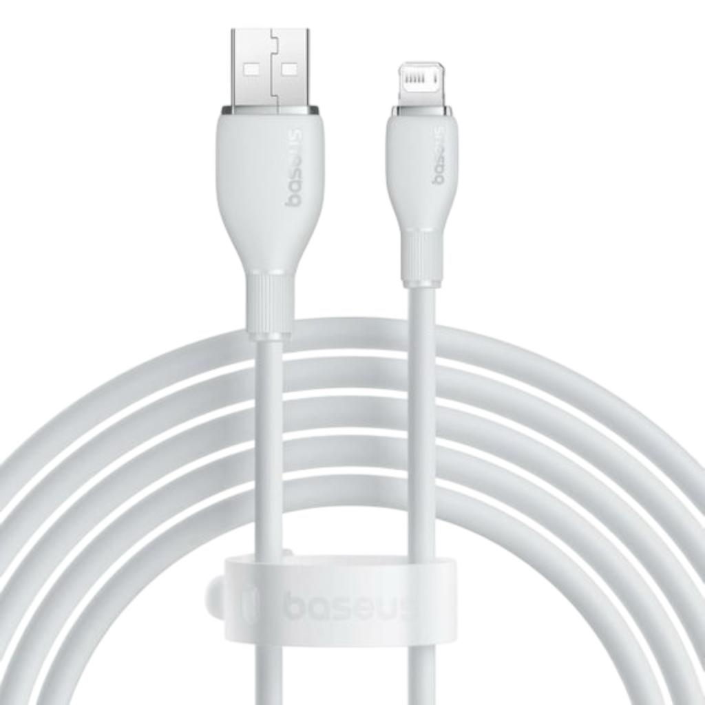 Кабелі та адаптери Baseus Кабель Pudding Series Fast Charging Data Cable USB to iP 2.4A 2.0m. White P10355700221-01
