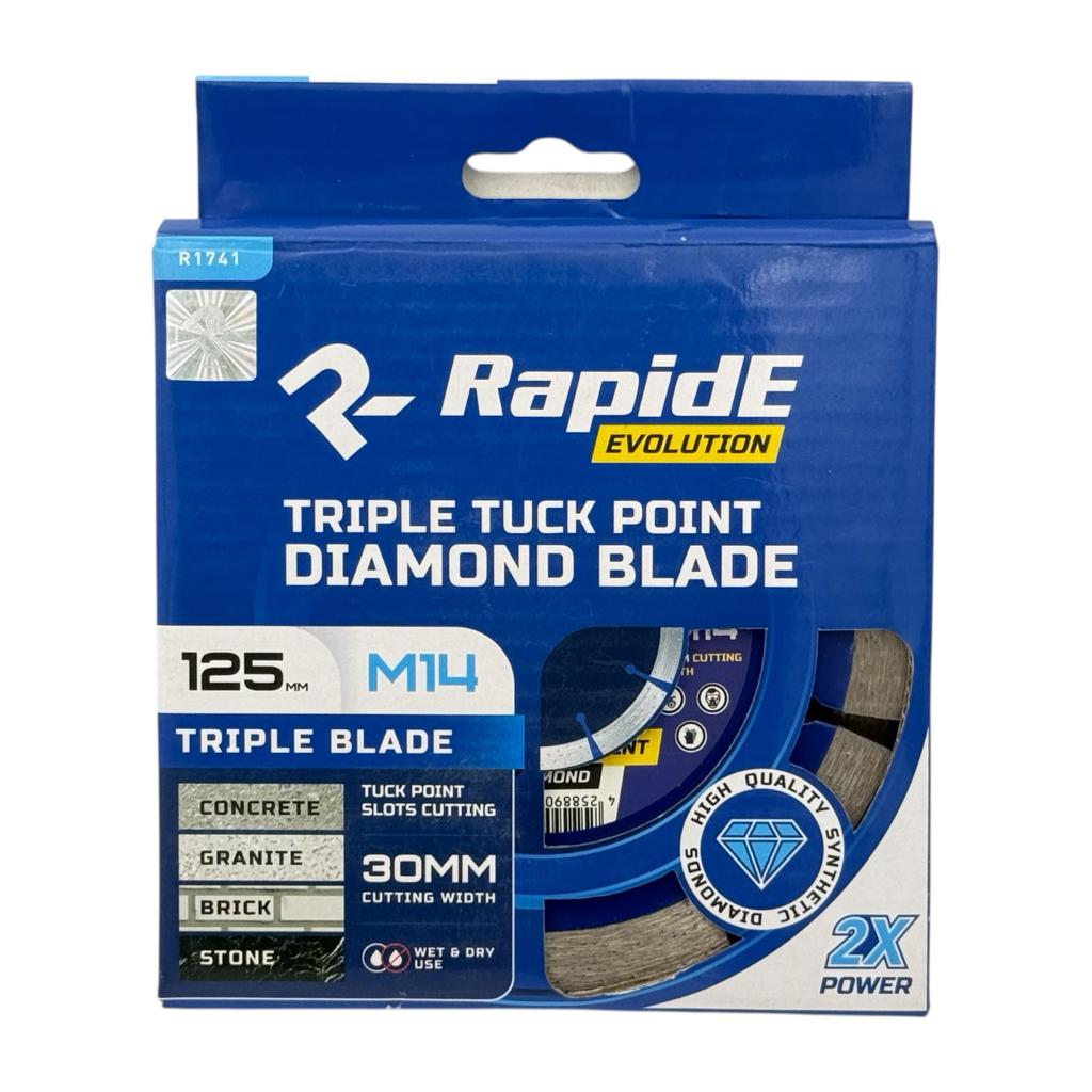 Диски алмазные RAPIDE TRIPLE TUCK POINT Диск алмазный для нарезки штроб 30мм. Ø125мм. M14 R1741 RAHФ-00002843