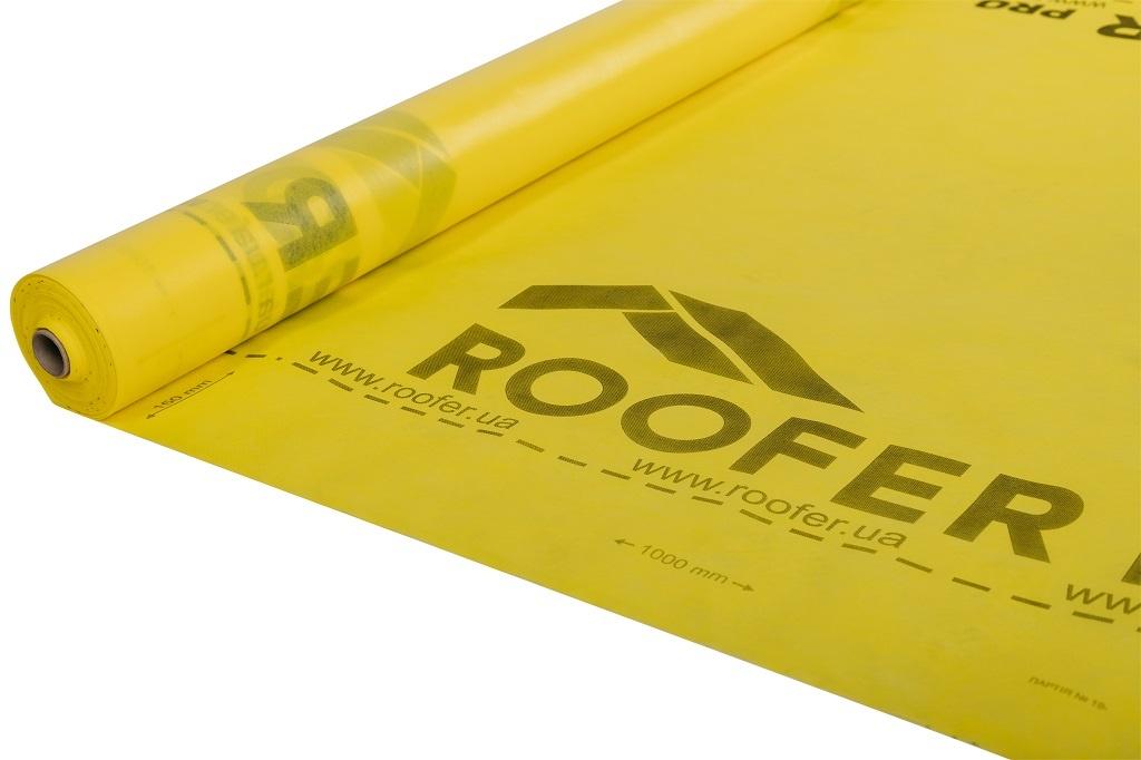 Будівельні мембрани Roofer H80 Гідроізоляційна мембрана 70г./м2, 1.6*35м.кв. (жовта)