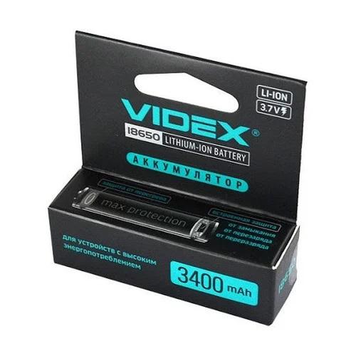 Батарейки аккумуляторные VIDEX Аккумулятор 18650 3,7V 3400mA (ЗАЩИТА) 18650