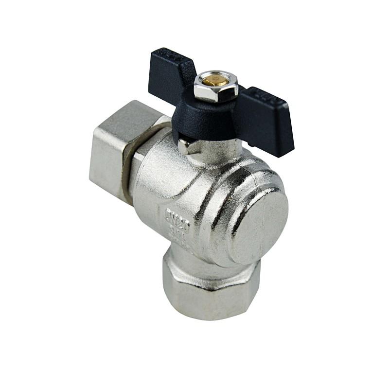 Крани серії Black Raftec BLACK Кран кутовий кульовий з накидною гайкою В/В DN20 (3/4) PN40 чм DRBZ2