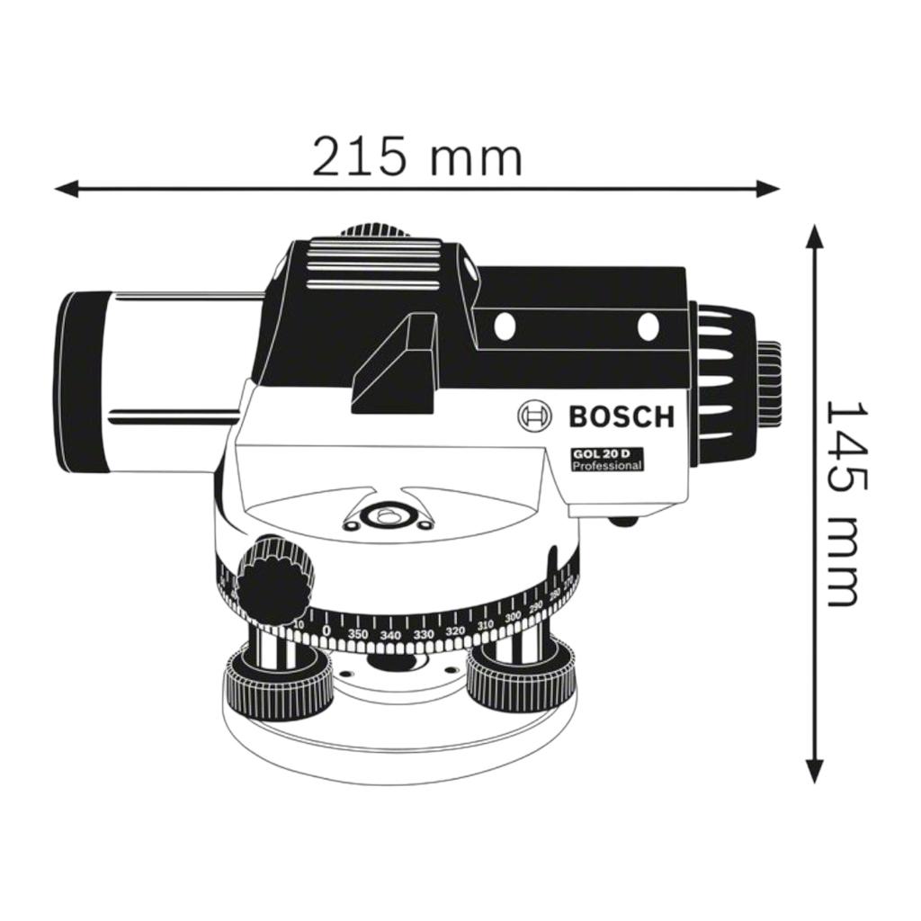 Нивелиры оптические BOSCH Оптичний нівелір Bosch GOL 26 D + штатив BT 160 + лінійка GR 500 (0601068002)